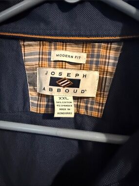Joseph Abboud Navy Blue Button-Down Shirt size XXL. Modern fit